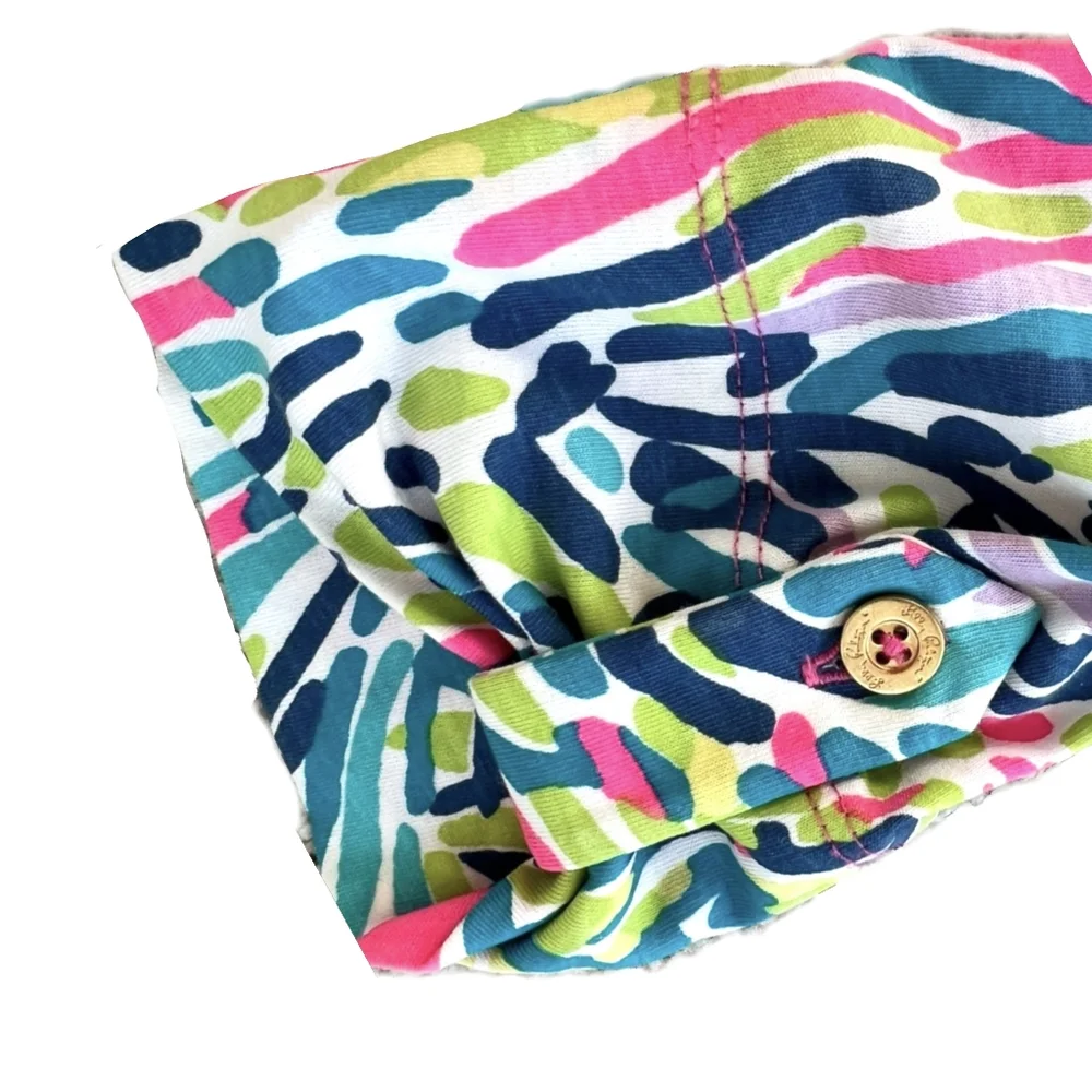 Lilly Pulitzer Rossmore V-Neck Multi Palm Reader T-Shirt Dress Size XS - Picture 6 of 7